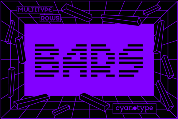 Using MultiType Rows Bars Font for Handmade Products
